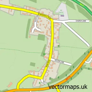 Street map sample of Heath, Derbyshire