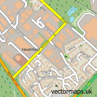 Street map sample of Heathfield, Devon