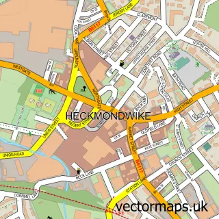 Street map sample of Heckmondwike, West Yorkshire