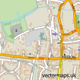 Street map sample of Hedon, East Riding of Yorkshire