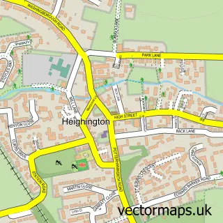 Street map sample of Heighington, Lincolnshire