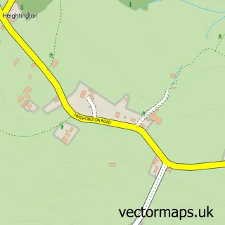 Street map sample of Heightington, Worcestershire