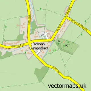 Street map sample of Helions Bumpstead, Essex