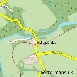 Street map sample of Hellandbridge, Cornwall