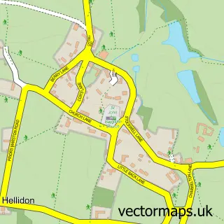 Street map sample of Hellidon, Northamptonshire