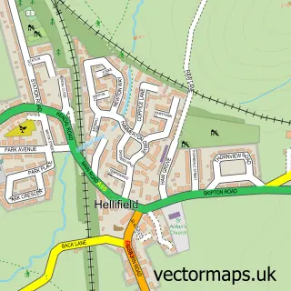 Street map sample of Hellifield, North Yorkshire