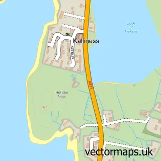 Street map sample of Hellister, Shetland
