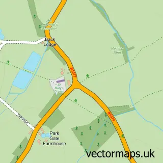 Street map sample of Helmingham, Suffolk