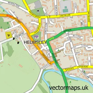 Street map sample of Helmsley, North Yorkshire