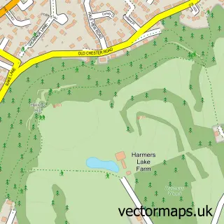Street map sample of Helsby, Cheshire