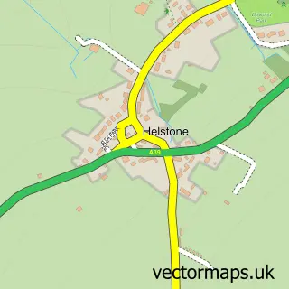 Street map sample of Helstone, Cornwall