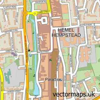 Street map sample of Hemel Hempstead, Hertfordshire