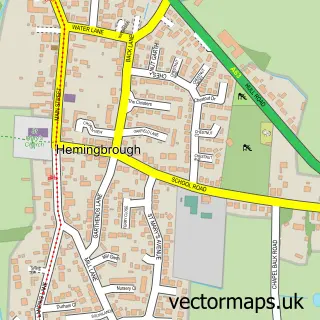 Street map sample of Hemingbrough, North Yorkshire