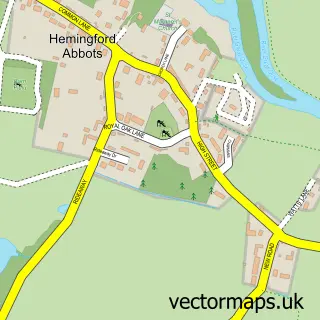 Street map sample of Hemingford Abbots, Cambridgeshire