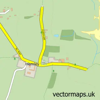 Street map sample of Hemley, Suffolk