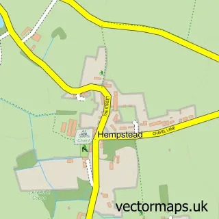 Street map sample of Hempstead, Norfolk