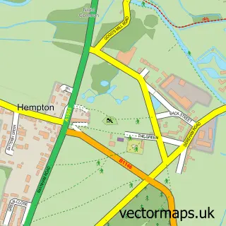 Street map sample of Hempton, Norfolk