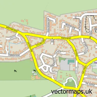Street map sample of Hemsby, Norfolk
