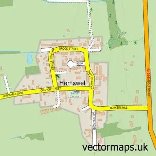Street map sample of Hemswell, Lincolnshire