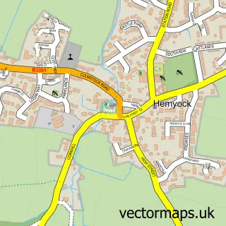 Street map sample of Hemyock, Devon
