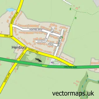 Street map sample of Henbury, Cheshire