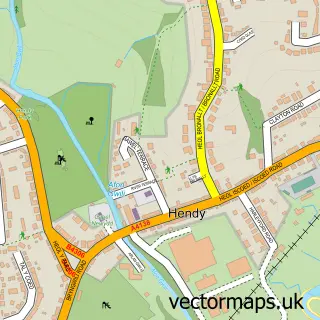 Street map sample of Hendy, Dyfed