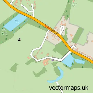 Street map sample of Hengrave, Suffolk