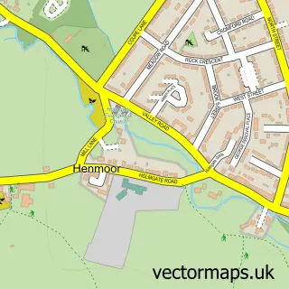 Street map sample of Henmoor, Derbyshire