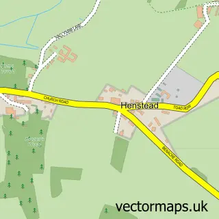 Street map sample of Henstead, Suffolk