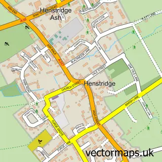 Street map sample of Henstridge, Somerset