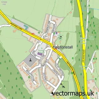 Street map sample of Heptonstall, West Yorkshire