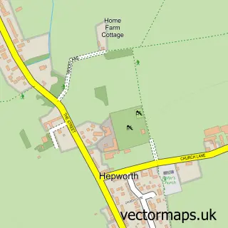 Street map sample of Hepworth, Suffolk