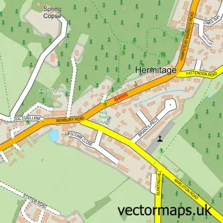 Street map sample of Hermitage, Berkshire