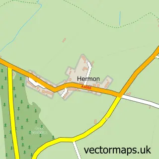 Street map sample of Hermon, Gwynedd
