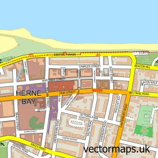 Street map sample of Herne Bay, Kent