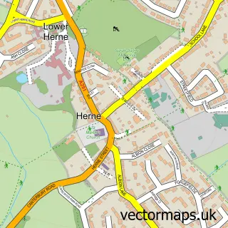 Street map sample of Herne, Kent