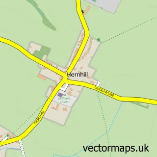 Street map sample of Hernhill, Kent