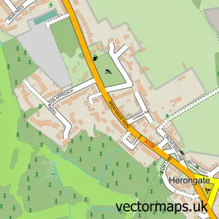 Street map sample of Herongate, Essex