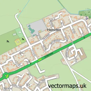 Street map sample of Hersden, Kent