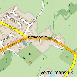 Street map sample of Herstmonceux, East Sussex