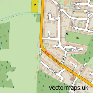 Street map sample of Hertford Heath, Hertfordshire