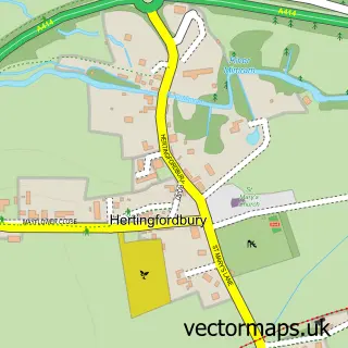 Street map sample of Hertingfordbury, Hertfordshire