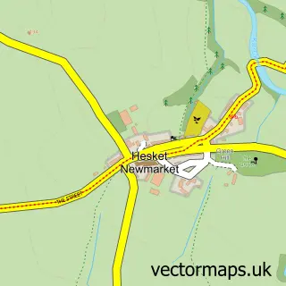 Street map sample of Hesket Newmarket, Cumbria