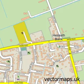 Street map sample of Hesketh Bank, Lancashire
