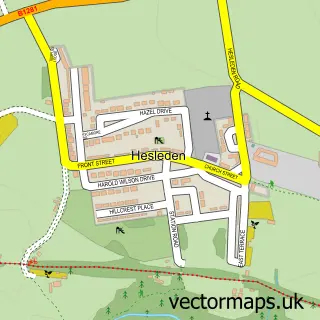 Street map sample of Hesleden, Durham