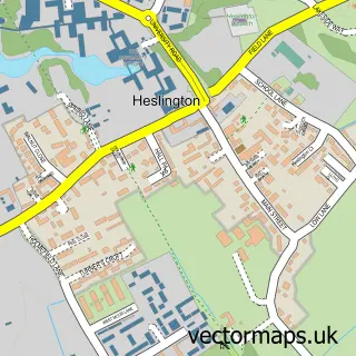 Street map sample of Heslington, North Yorkshire
