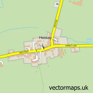 Street map sample of Hessay, North Yorkshire