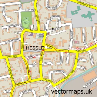 Street map sample of Hessle, East Riding of Yorkshire