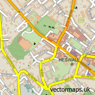 Street map sample of Heswall, Merseyside