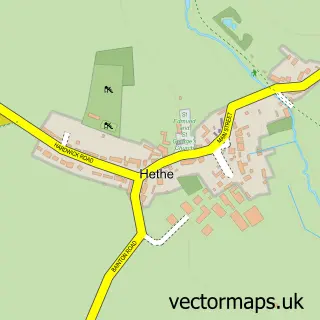 Street map sample of Hethe, Oxfordshire